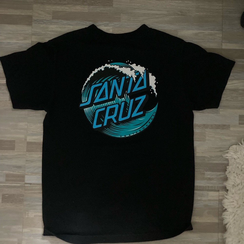 Santa Cruz Black Tee with Blue Graphic